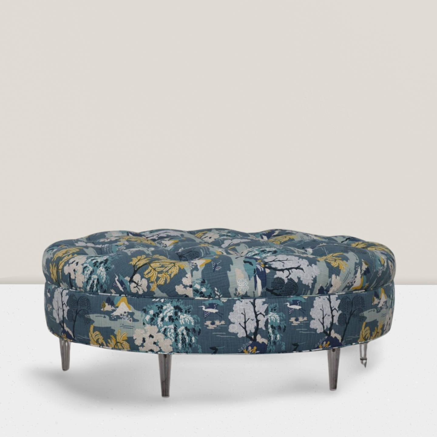 Round Tufted Ottoman - COM "Customer's Own Material"