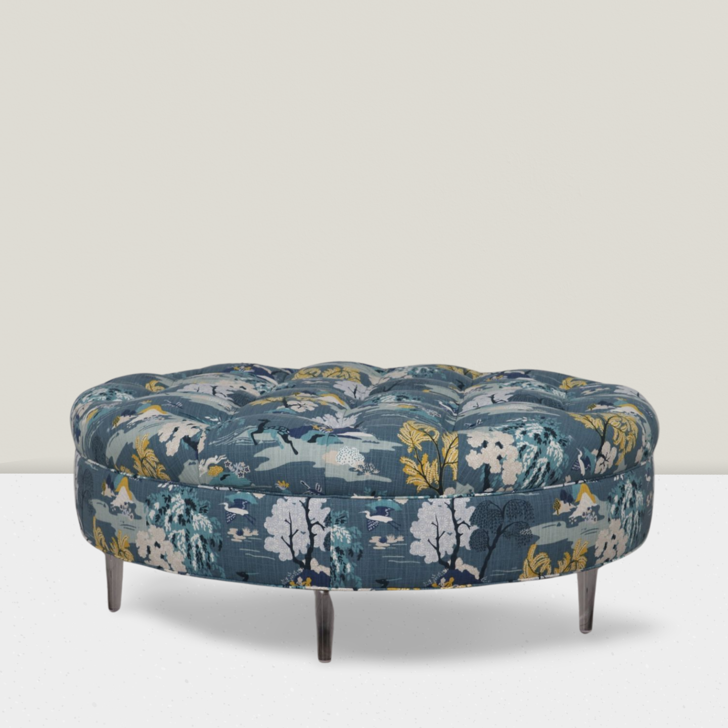 Round Tufted Ottoman - COM "Customer's Own Material"