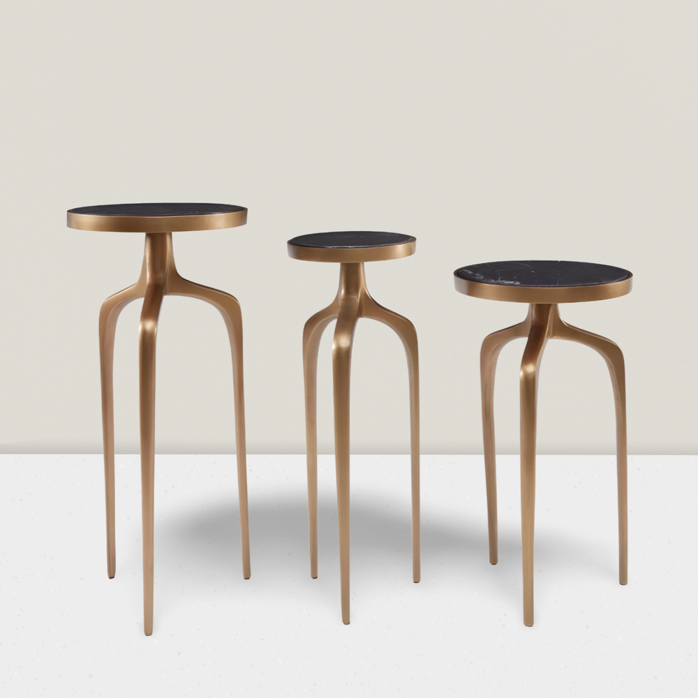 Anya Side Table Set of 3 | Small Round accent table