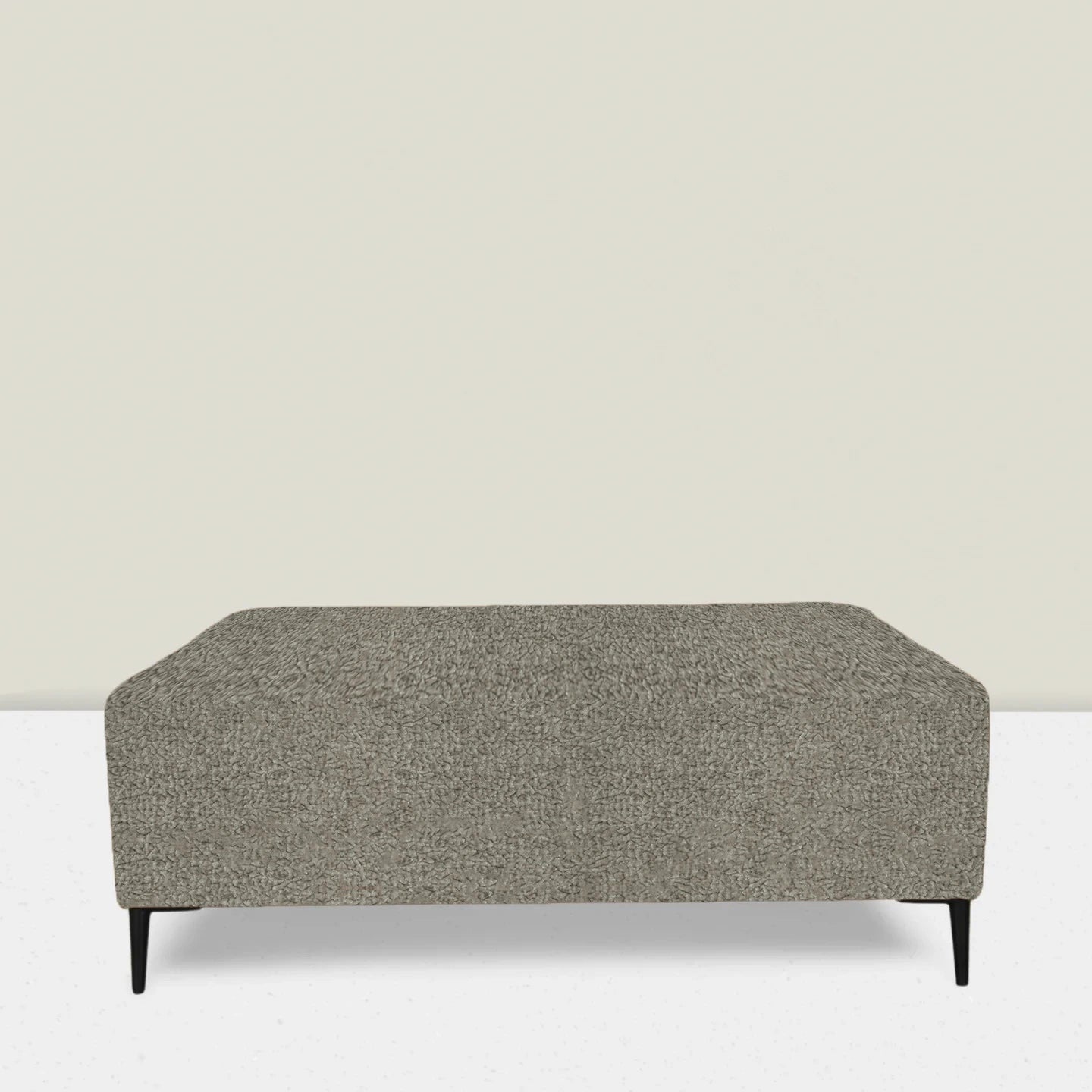 Square Blind Tufted Mid Century Fabric Ottoman