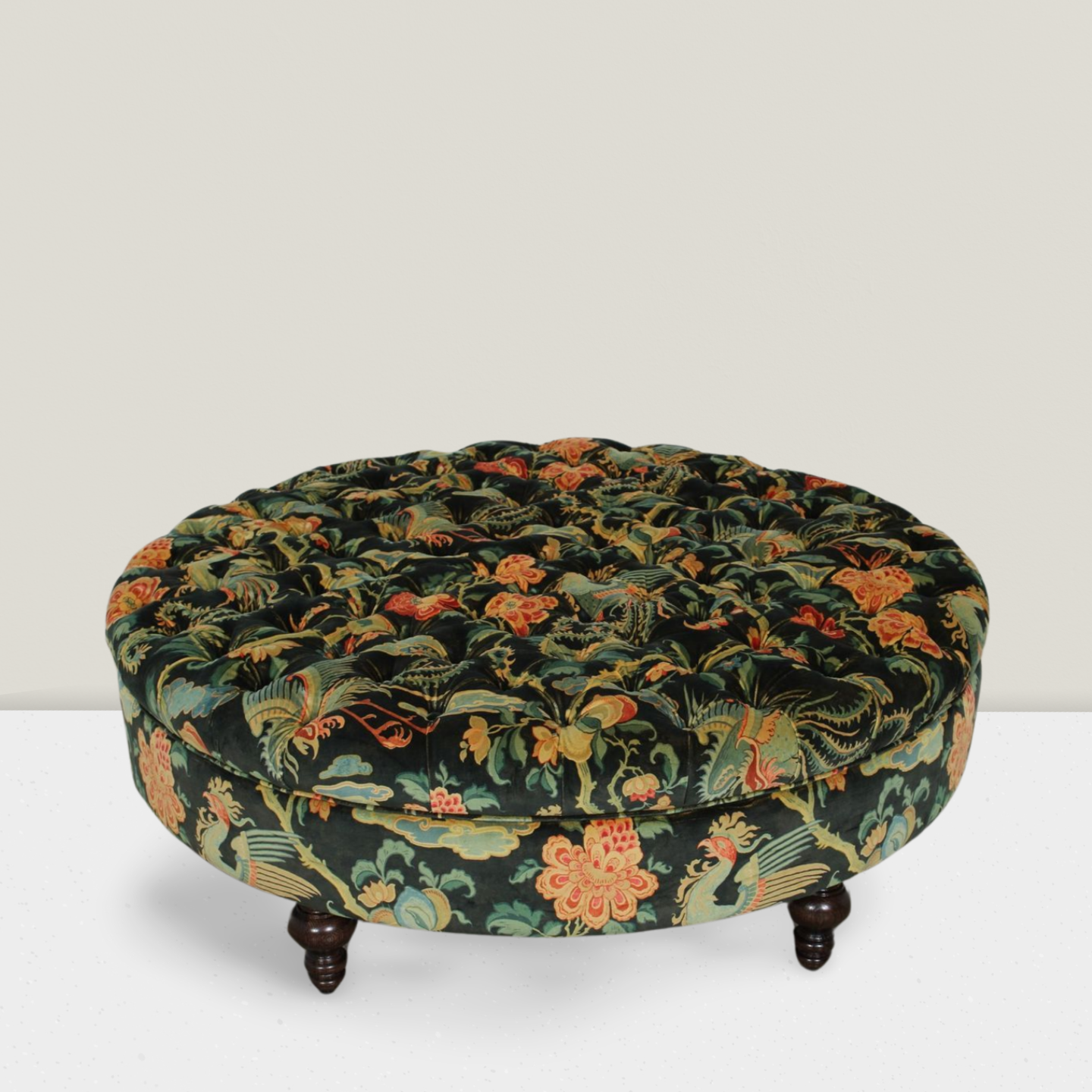 Round Tufted Ottoman - COM 