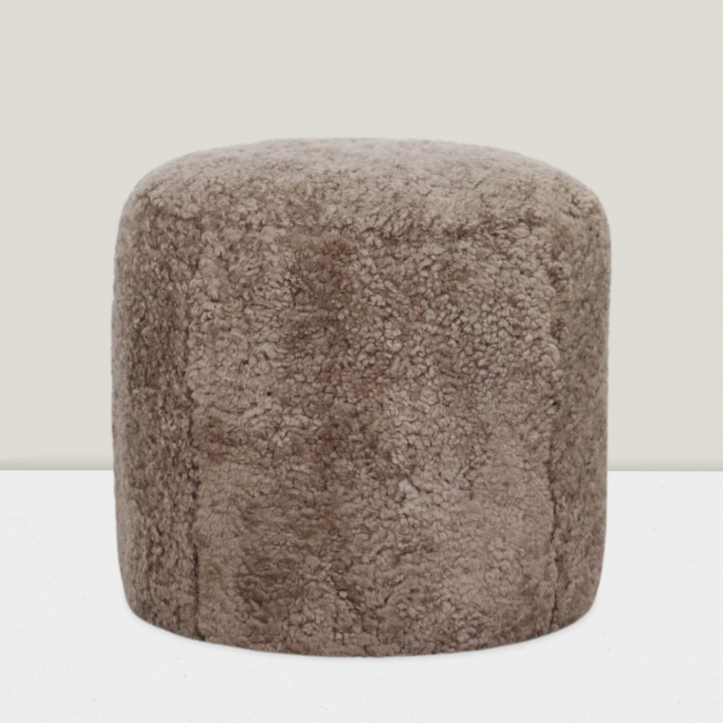 Round Drum Ottoman Shearling Hastings Glides