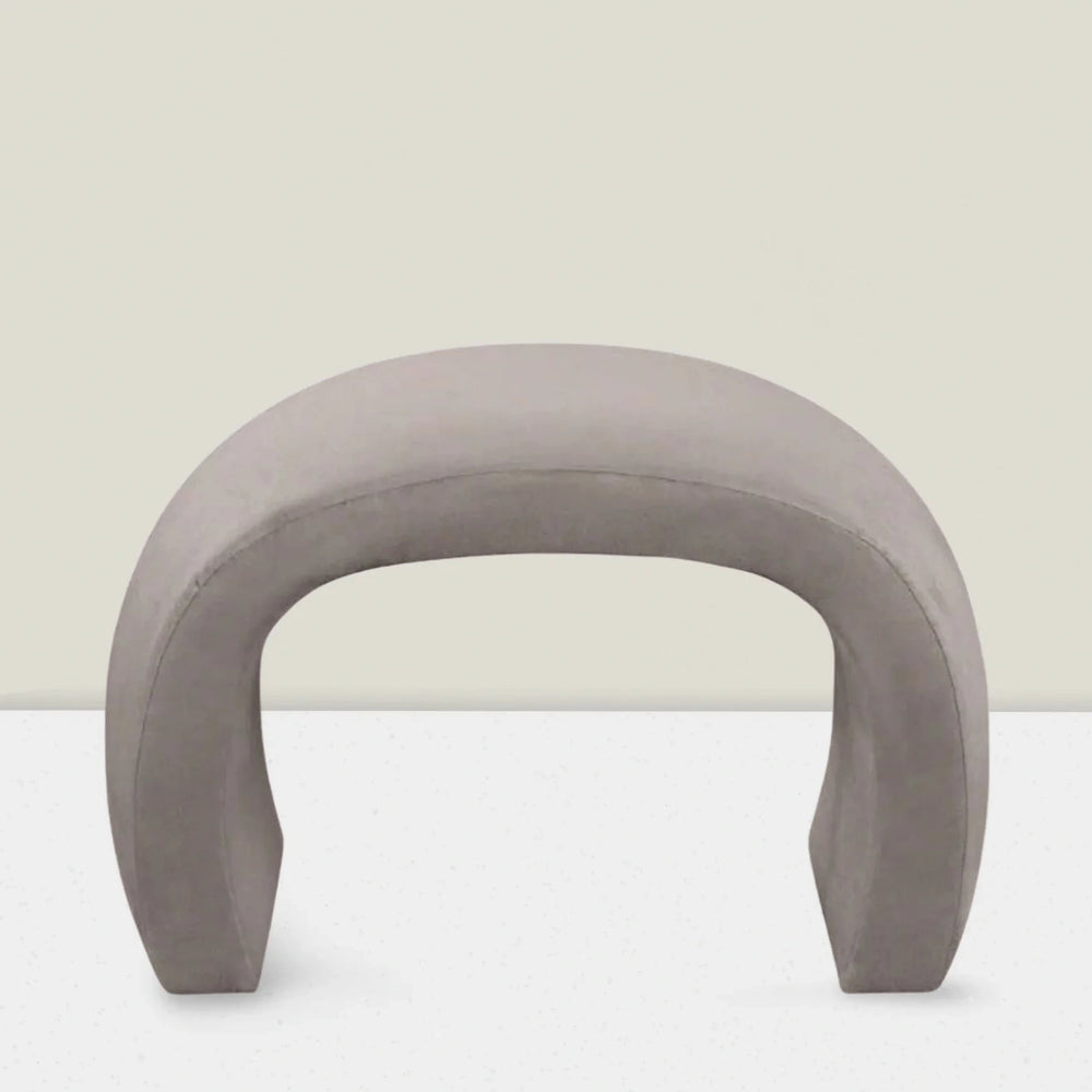 Sutherland Small Waterfall Fabric Bench - JB Martin Velvet - Como Asphalt