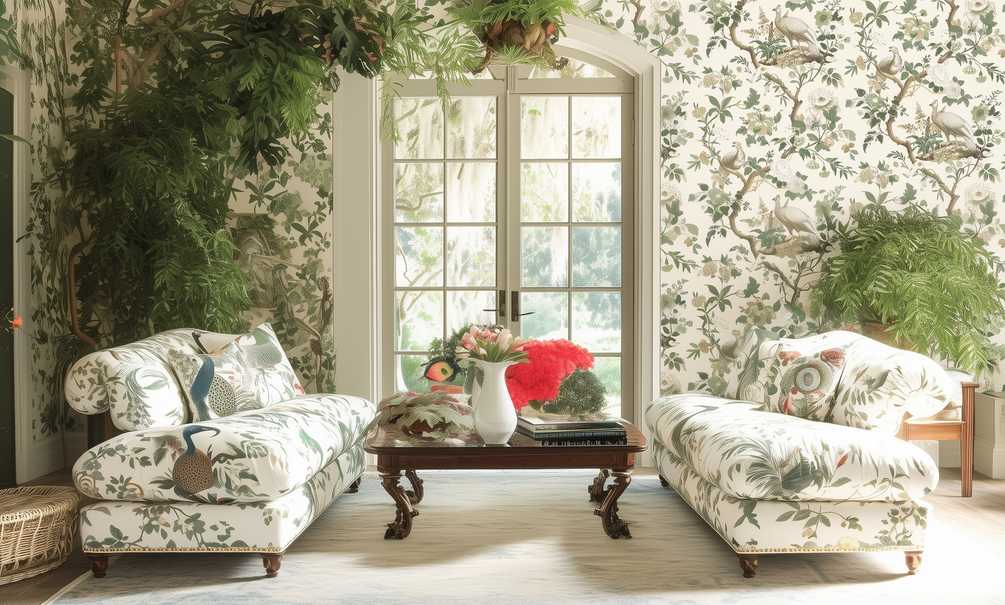 Broughton Rose – Green | Luxury Designer Wallpaper